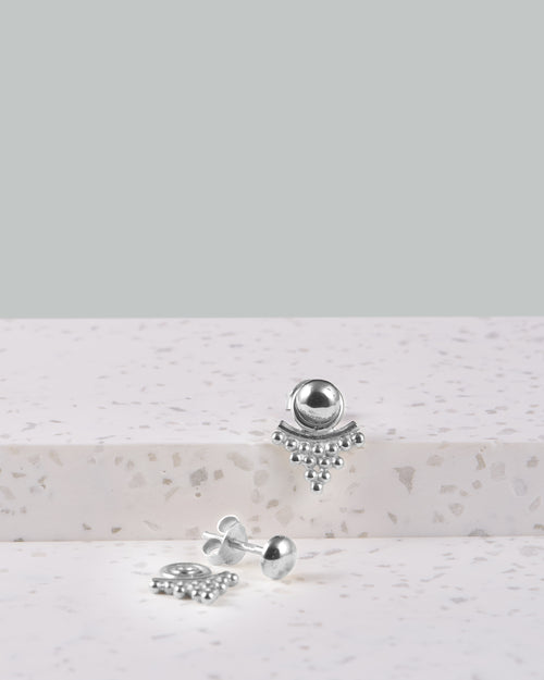 Ohrjacke | Mandala Ohrstecker | Ohrring im Boho Look | silber Ohrring | wasserfester schmuck | Schmuck aus Bali