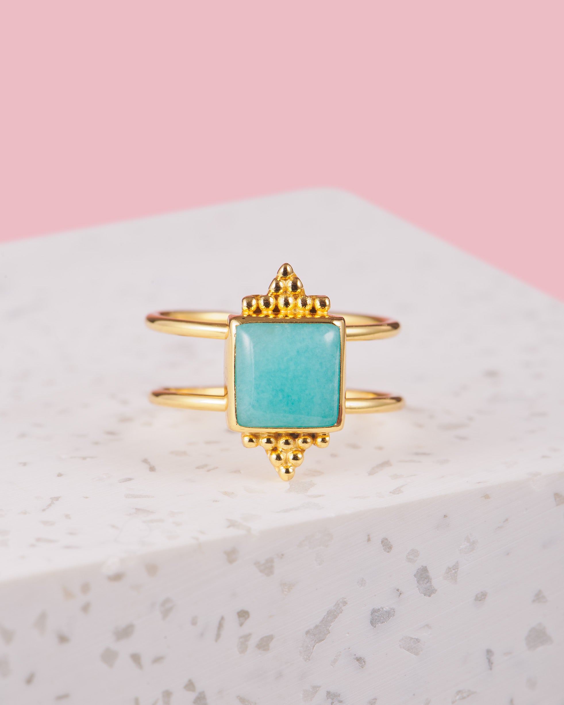Ring mit Amazonit Stein | Ring Blauer Stein | Schmuck aus Bali | Handgemachter Schmuck online kaufen | Geschenk für Freundin finden | VERLAN Jewellery