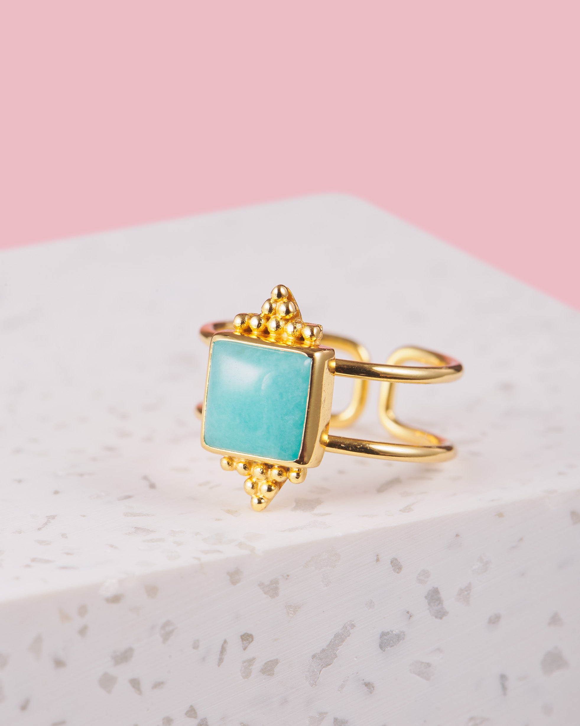 Ring mit Amazonit Stein | Ring Blauer Stein | Schmuck aus Bali | Handgemachter Schmuck online kaufen | Geschenk für Freundin finden | VERLAN Jewellery