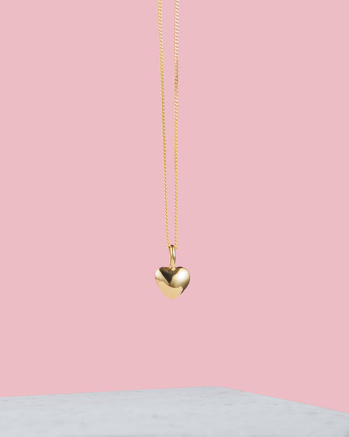 Kette mit Herzchen Anhänger | Herz Kette in gold | VERLAN Jewellery | Handgemachter Schmuck