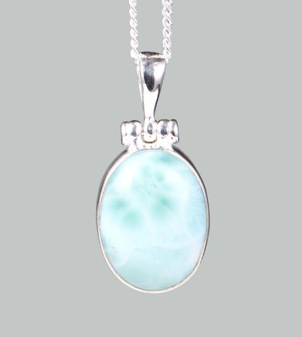 Larimar Kette | Kette mit Stein Anhänger | Unikat Schmuck aus Bali | VERLAN Jewellery | Wasserfeste Kette