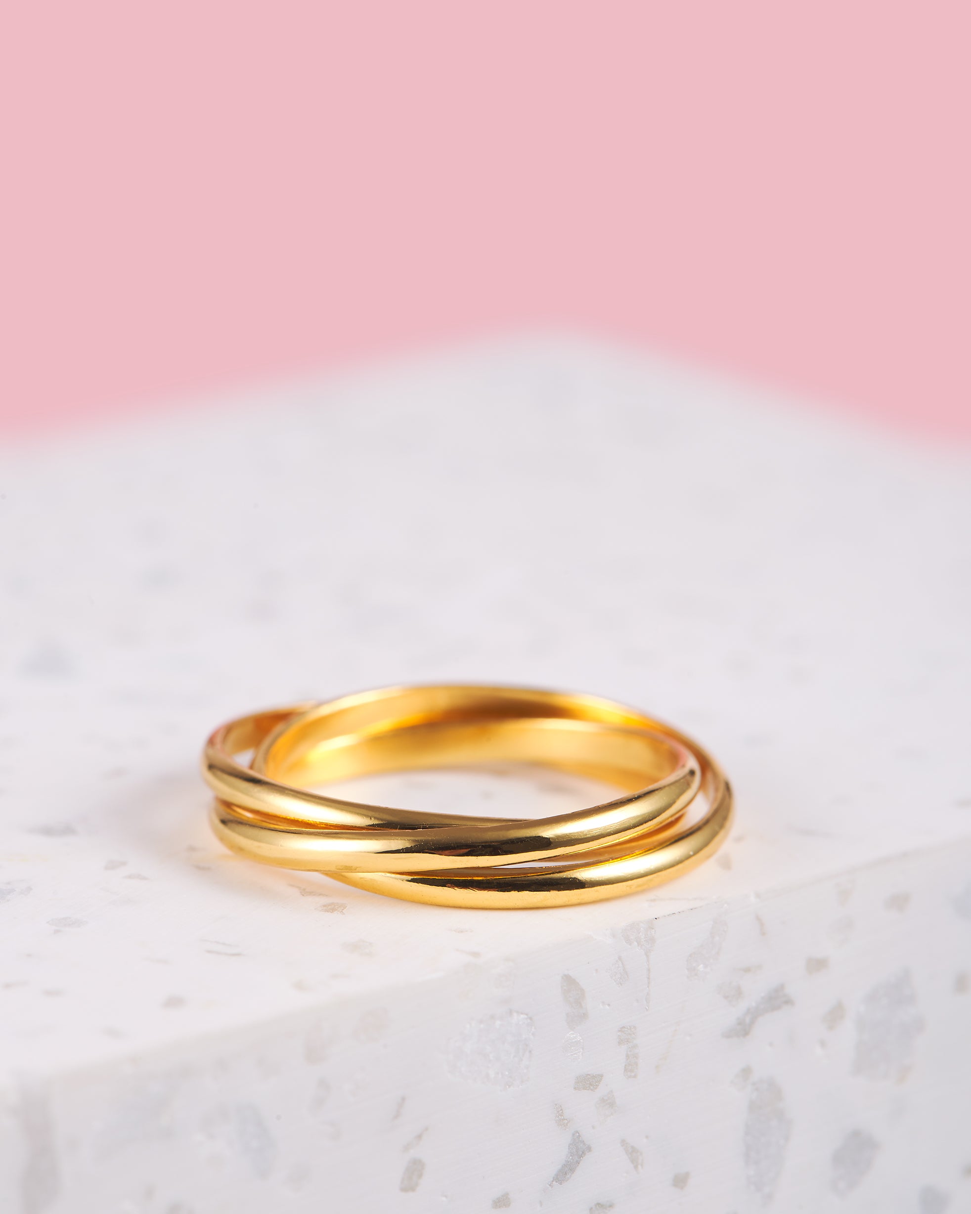 Antistressring | Fidget Ring | ADHS Ring | Beweglicher Ring mit drei Ringen | VERLAN Jewellery | Handgemachter Goldring