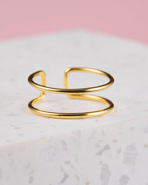 Handmade with love | VERLAN Jewellery | Fairfashion | Handgemachte Ringe im Boho Look aus Bali | Fair und nachhaltig handgefertigter Schmuck | Verstellbarer Ring | Kombi & adjustable Ring | doppelter Goldring | Silberschmuck | Double Ring