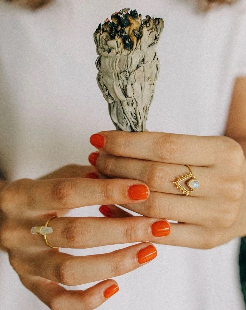 Handgemachter Ringe im Boho Look | 925 Silber & 5 Mikron Vergoldung | Kunzit Stein | Fair und umweltschonend auf Bali handgefertigt | VERLAN Jewellery | Fahrfashion 