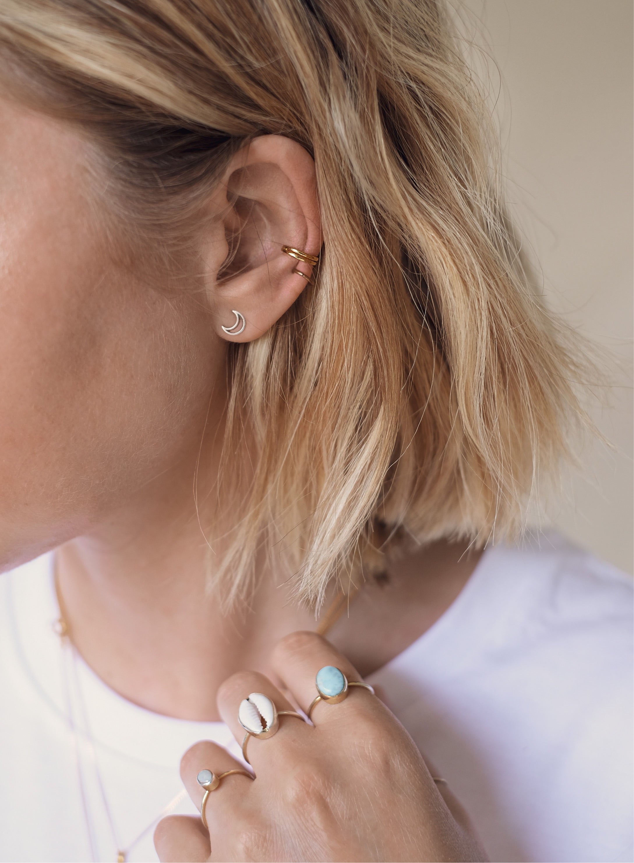 earcuff | VERLAN Jewellery | Ohrring ohne Piercing | Handgemacht auf Bali | 925 Silber + 3 Mikron Vergoldung | 