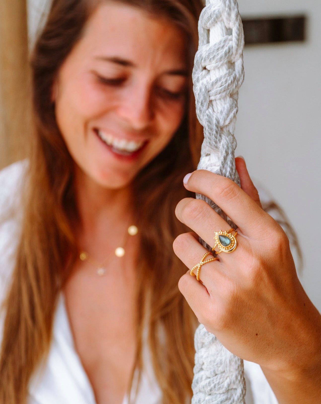 Handmade with love | VERLAN Jewellery | Fairfashion | Handgemachte Ringe im Boho Look aus Bali | Fair und nachhaltig handgefertigter Schmuck | Verstellbarer Ring | Kombi & adjustable Ring | vergoldet | pandawa ring